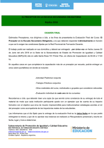EL PRECEPTOR EN LA ESCUELA SECUNDARIA OBLIGATORIA Réplica 2016  EXAMEN FINAL
