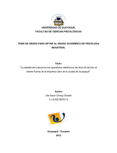 UNIVERSIDAD DE GUAYAQUIL FACULTAD DE CIENCIAS PSICOLÓGICAS
