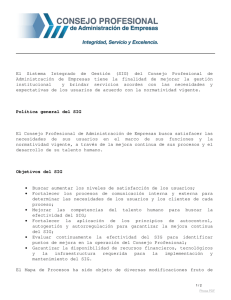 Sistema Integrado de Gestión (SIG) Consejo Profesional