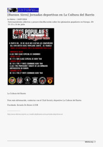 [Buenos Aires] Jornadas deportivas en La Cultura del Barrio