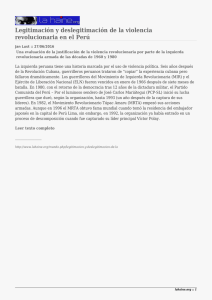 Legitimación y deslegitimación de la violencia revolucionaria en el Perú
