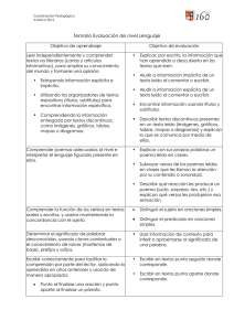 Temario Evaluación de nivel Lenguaje