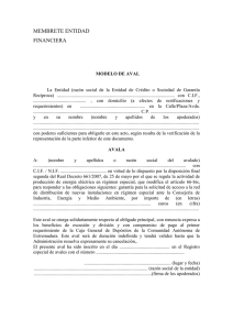 Modelo Aval energia renovable