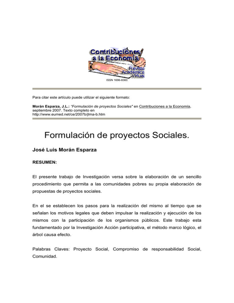 Formulación De Proyectos Sociales