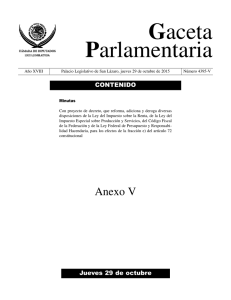 Aprobad o por la C. de Diputados, pasa al Ejecutivo Federal el 29-Oct-2015.
