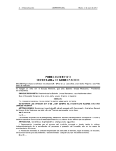 PODER EJECUTIVO SECRETARIA DE GOBERNACION