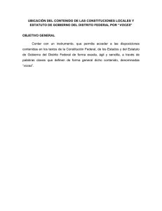UBICACIÓN DEL CONTENIDO DE LAS CONSTITUCIONES LOCALES Y VOCES  OBJETIVO GENERAL
