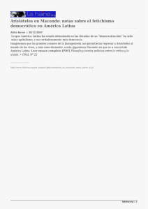 Aristóteles en Macondo: notas sobre el fetichismo democrático en América Latina