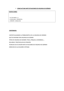 CÓMO ACTUAR ANTE SITUACIONES DE VIOLENCIA DE GÉNERO