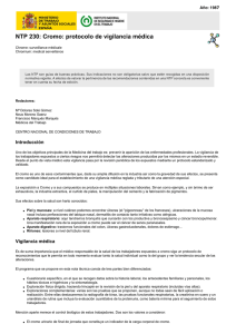 Cromo: Protocolo de Vigilancia Médica - NTP 230