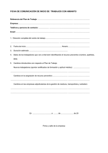 Nueva ventana:Ficha para comunicar el inicio de los trabajos con amianto (pdf, 24 Kbytes)