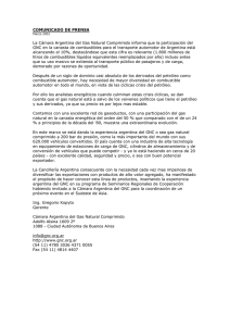 Participación del GNC en la canasta de combustibles - Marzo 2001
