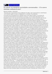 El cáncer en nuestras sociedades envenenadas - ¿Un nuevo síntoma sudamericano?