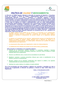 Pol tica de Calidad y Medioambiental vigente