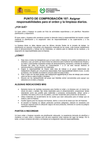 Nueva ventana:107. Asignar responsabilidades para el orden y la limpieza diarios (pdf, 79 Kbytes)