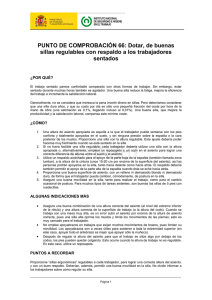 Nueva ventana:66. Dotar de buenas sillas regulables con respaldo a los trabajadores sentados (pdf, 83 Kbytes)