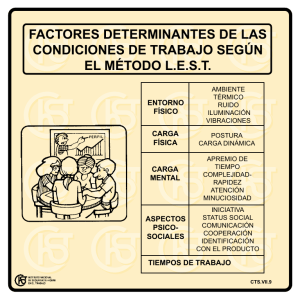 Factores Determinantes Condiciones Trabajo (Método L.E.S.T.)