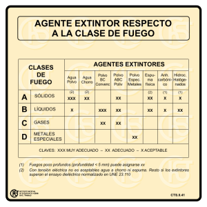 Nueva ventana:Agente extintor respecto a la clase de fuego (pdf, 22 Kbytes)