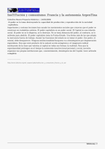 InsTiTución y comunismo: Francia y la autonomía ArgenTina