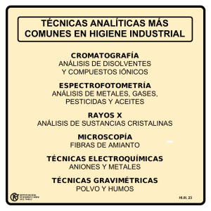 Nueva ventana:Técnicas analíticas más comunes en higiene industrial (pdf, 14 Kbytes)