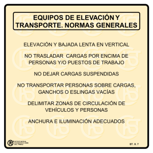 Nueva ventana:Equipos de elevación y transporte. Normas generales (pdf, 37 Kbytes)