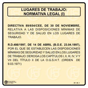 Nueva ventana:Lugares de trabajo: normativa legal (I) (pdf, 20 Kbytes)