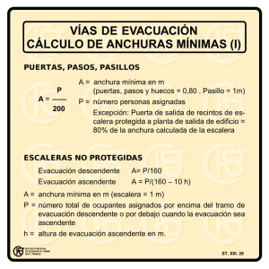 Nueva ventana:Vías de evacuación. Cálculo de anchuras mínimas (I) (pdf, 39 Kbytes)