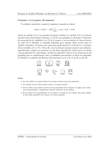 Examen de An´ alisis Din´ amico de Sistemas (2 Teleco)