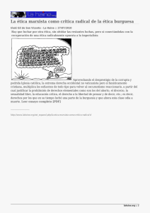 La ética marxista como critica radical de la ética burguesa