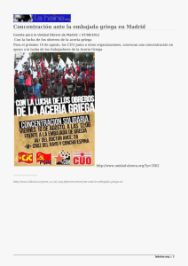Concentración ante la embajada griega en Madrid