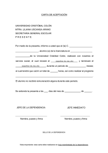 Carta de aceptaci n