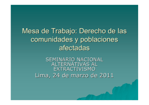 Mesa de Trabajo: Derecho de las comunidades y poblaciones afectadas