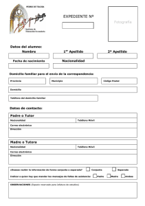 Formulario de Inscripción Escolar - Datos del Alumno y Contacto