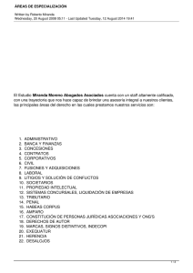ÁREAS DE ESPECIALIZACIÓN