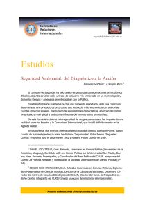 Estudios Seguridad Ambiental; del Diagnóstico a la Acción  Daniel Locattelli