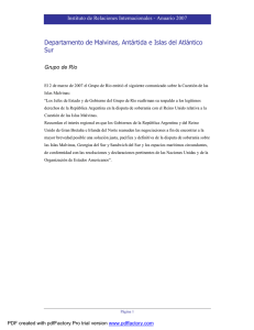 Grupo de Rio - comunicado sobre la cuesti�n Malvinas