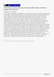 Snowden: Los servicios secretos prenden fuego al futuro seguro de internet