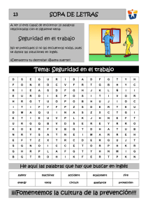 Sopa de Letras de Seguridad Laboral