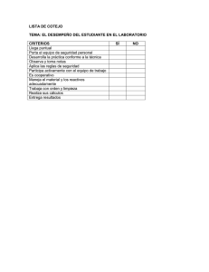 Lista de Cotejo: Desempeño Estudiantil en Laboratorio