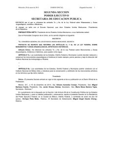 SEGUNDA SECCION PODER EJECUTIVO SECRETARIA DE EDUCACION PUBLICA