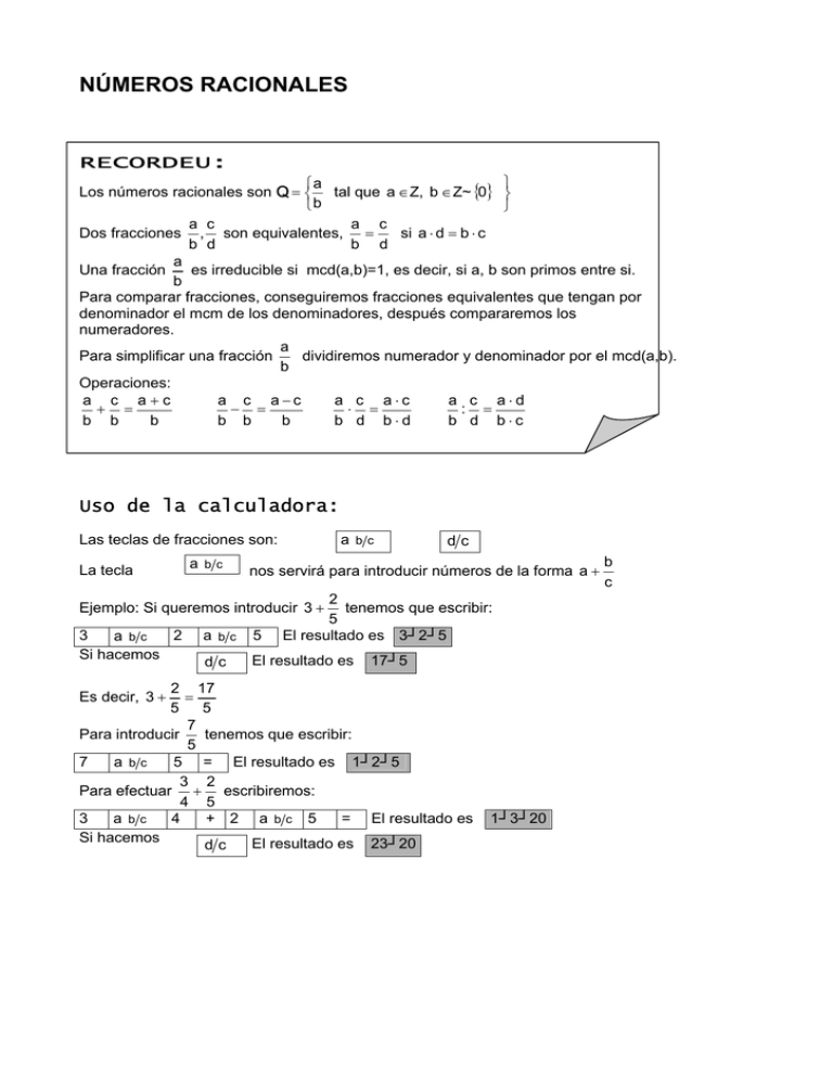 NÚMEROS RACIONALES