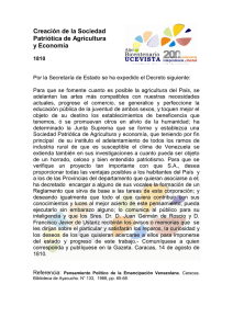 Creación de la Sociedad Patriótica de Agricultura y Economía