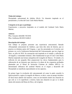 Discipulado catecumenal de Adultos (DcA). Un itinerario inspirado