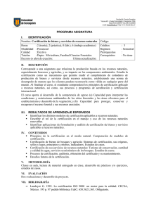 Programa Certificación Bs Ss Recursos Naturales