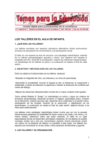 LOS TALLERES EN EL AULA DE INFANTIL