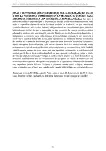 GUÍAS O PROTOCOLOS MÉDICOS EXPEDIDOS POR LA