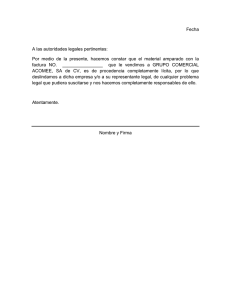 Fecha A las autoridades legales pertinentes: Por medio de la