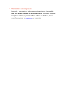 Mantenimiento de las competencias