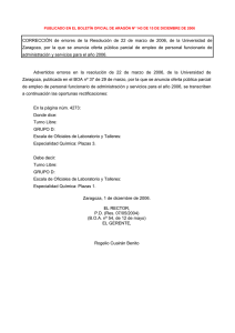 Organismo: UNIVERSIDADES Cuartillas para el "Boletín Oficial" -Pág