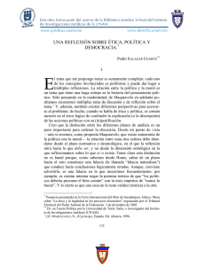 una reflexión sobre ética, política y democracia.